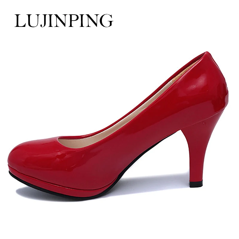 red low high heels