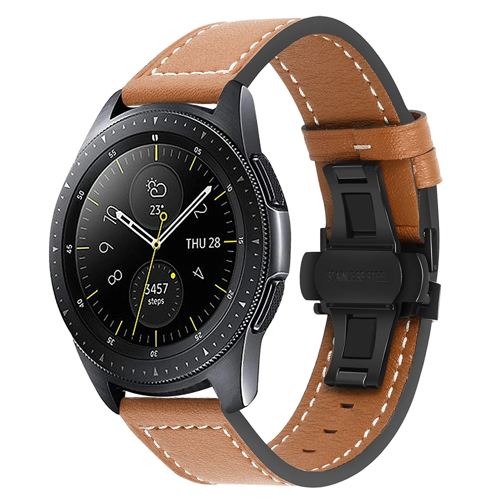 Ремешок для часов из натуральной кожи Samsung Galaxy Watch 42 мм 46 мм/Active/ Active2 40 44
