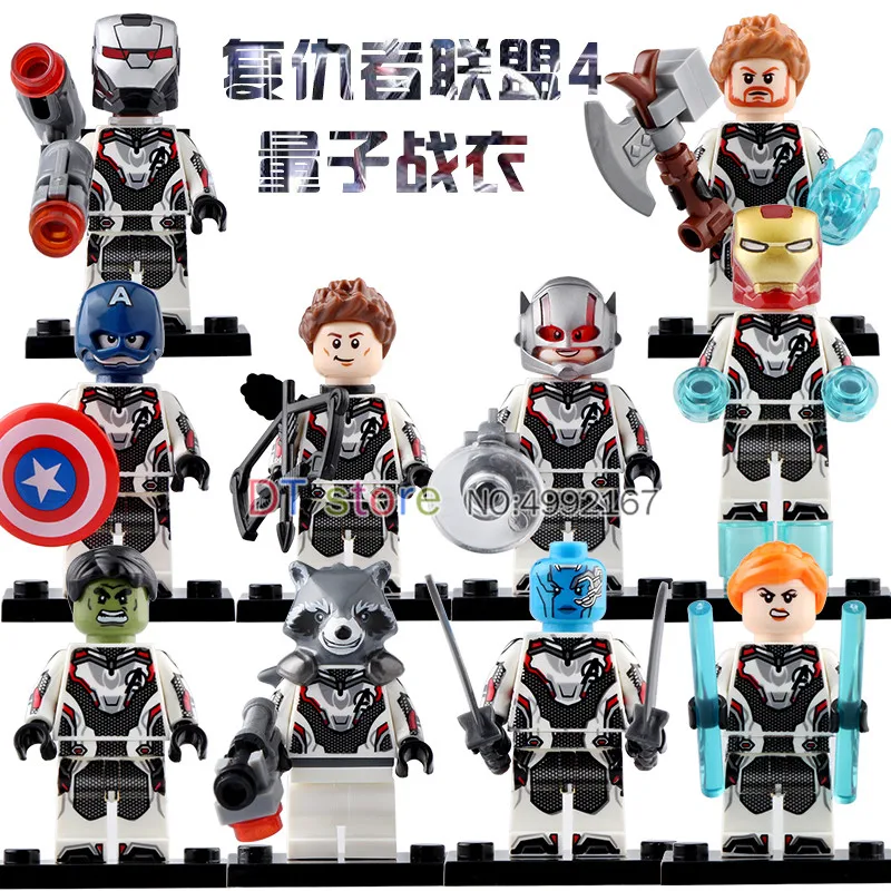 

50Pcs/Lot Avengers 4 End Game Infinity War Hawkeye Thor Raccoon War Machine Nebula Ant Man Legoingly Building Blocks Toys WM6054