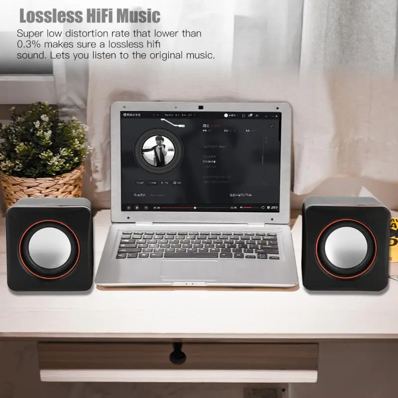 

VBESTLIFE Portable Computer Speakers Mini 3.5mm Aux USB Powered Subwoofer Stereo Loudspeaker PC Multimedia Speakers 2018