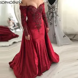 Новое поступление бордовый Дубай Кафтан Вечернее платье Abendkleider 2019 арабский женские вечерние платья вечерние платье длинное вечернее