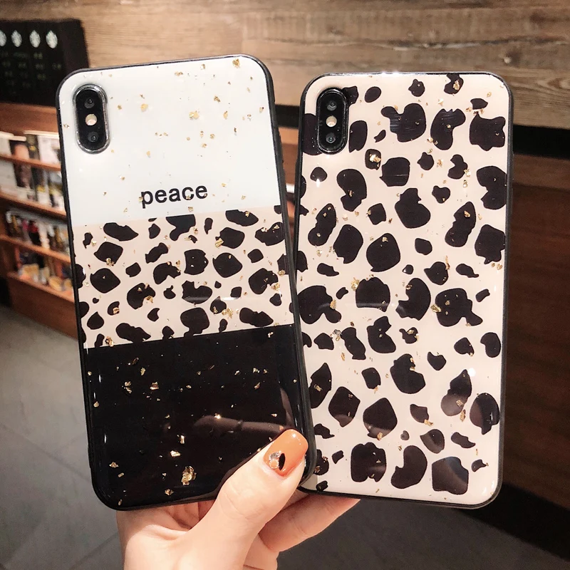 

Gold Foil Leopard Glossy Case For Huawei P30 20 10 Mate20 10 Pro P smart Plus Nova4 3 3i Honor 7X 8X 9i 10 lite V10 V20 Y9 2019