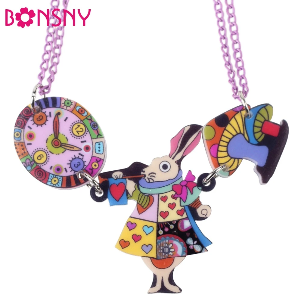 Bonsny Collar con colgante de acrílico mujer y niña, Gargantilla con de rey, ratón, conejo, accesorios de moda, de animales, jewelry|jewelry fashionjewelry girl - AliExpress