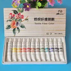 12 цветов 12 мл текстильная ткань краски s набор ткань ing акриловые краски карандаш для рисования набор деко книги по искусству