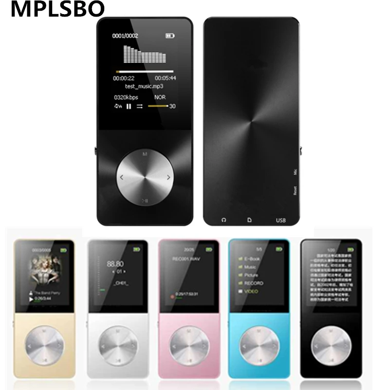

MPLSBO HIFI MP4 Player 8GB 16GB all metal MP3 Languages Shatterproof Scratch Resistant Watch Recorder E-Book FM TF card slot