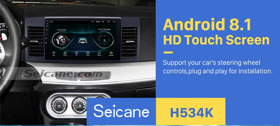 Seicane gps автомобильный 2Din Android8.1 Navi 10," сенсорный экран HD Радио стерео для Mitsubishi Lancer-ex 2008 2009- мультимедийный плеер