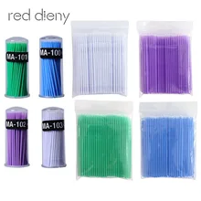 10 лотов 100 шт./упак. прочный Micro одноразовые наращивания ресниц индивидуальные Аппликаторы тушь кисть тампон для Для женщин