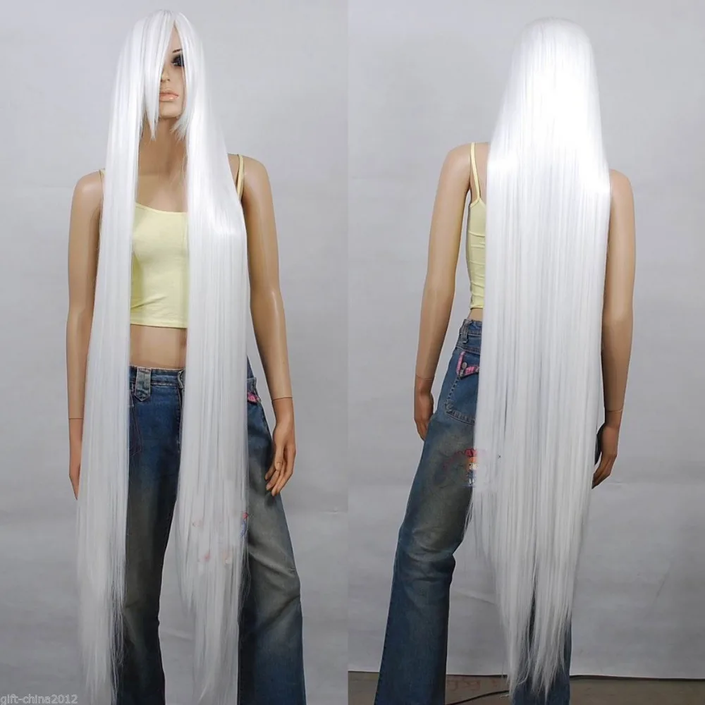 

Long White Cosplay Straight Synthetic Wig long 150cm (B0320)