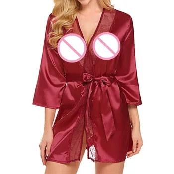 

Ladies Sexy Nightgown Underwear Panties Lace Dress Pajamas Belt Three-piece Camison Mujer Verano 2019 Y