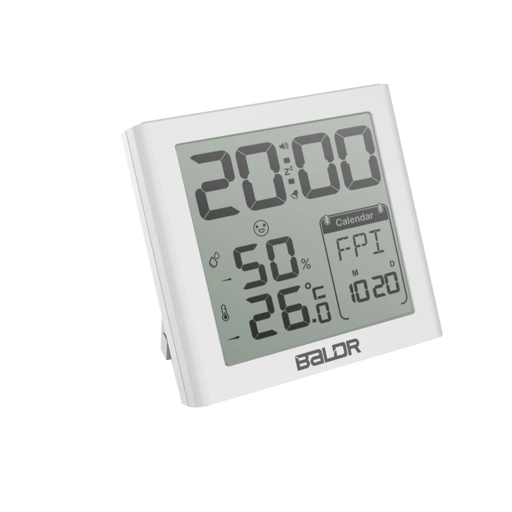 Baldr цифровые часы Будильник Повтор Настольный календарь часы Таймер Датчик влажности в помещении спальня настенный ЖК-термометр с фоновой подсветкой часы