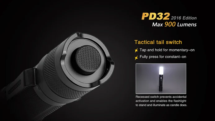 Fenix PD32 Cree XP L HI Белый светодиодный 900 с большим количеством люменов 14400 кандела