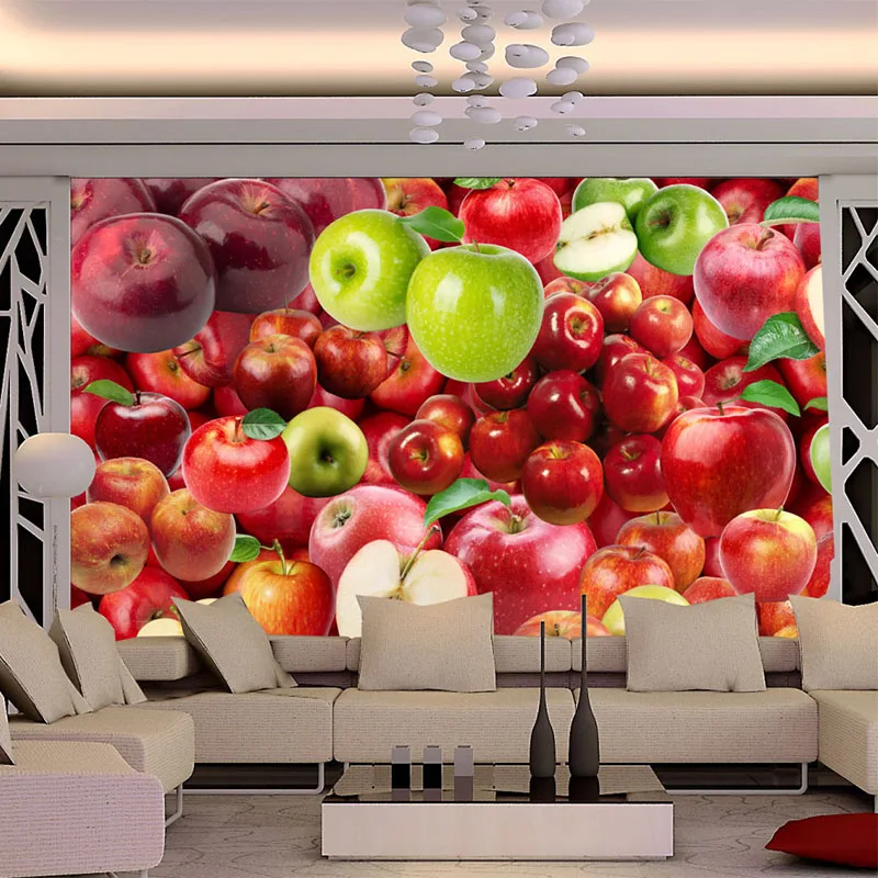 3D обои фон для кухни ресторана с фруктами Apple современные творческие Декор