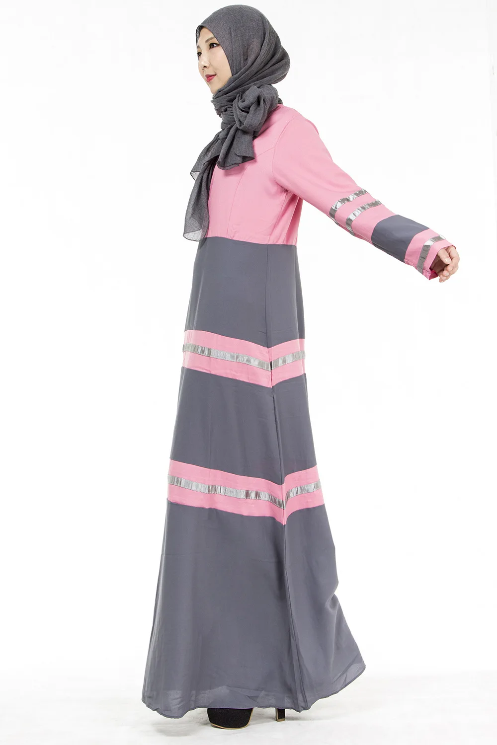 Полоса мусульманское платье-Абая по размеру подол