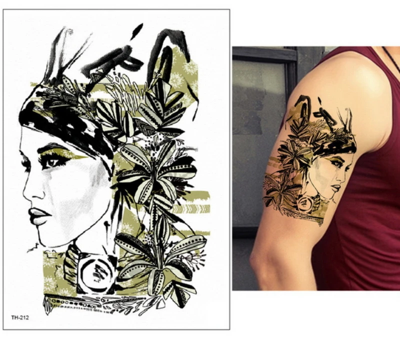 2018 Новый 25 разрабатывает Временные татуировки стикеры Статуя Свободы индийская девушка орел узор водные татуировки средства ухода за