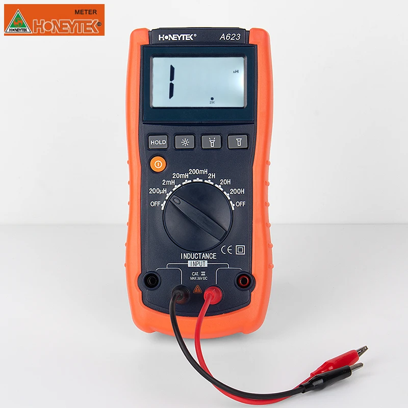 Honeytek Inductance meter multimeter with test leads Digital Display Auto Analog Multimeter Professional LCD Backlight A623