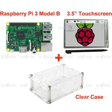 Raspberry Pi 3 Model B Board +3.5″ LCD Touch Screen Display with Stylus + Acrylic Case Free Shipping