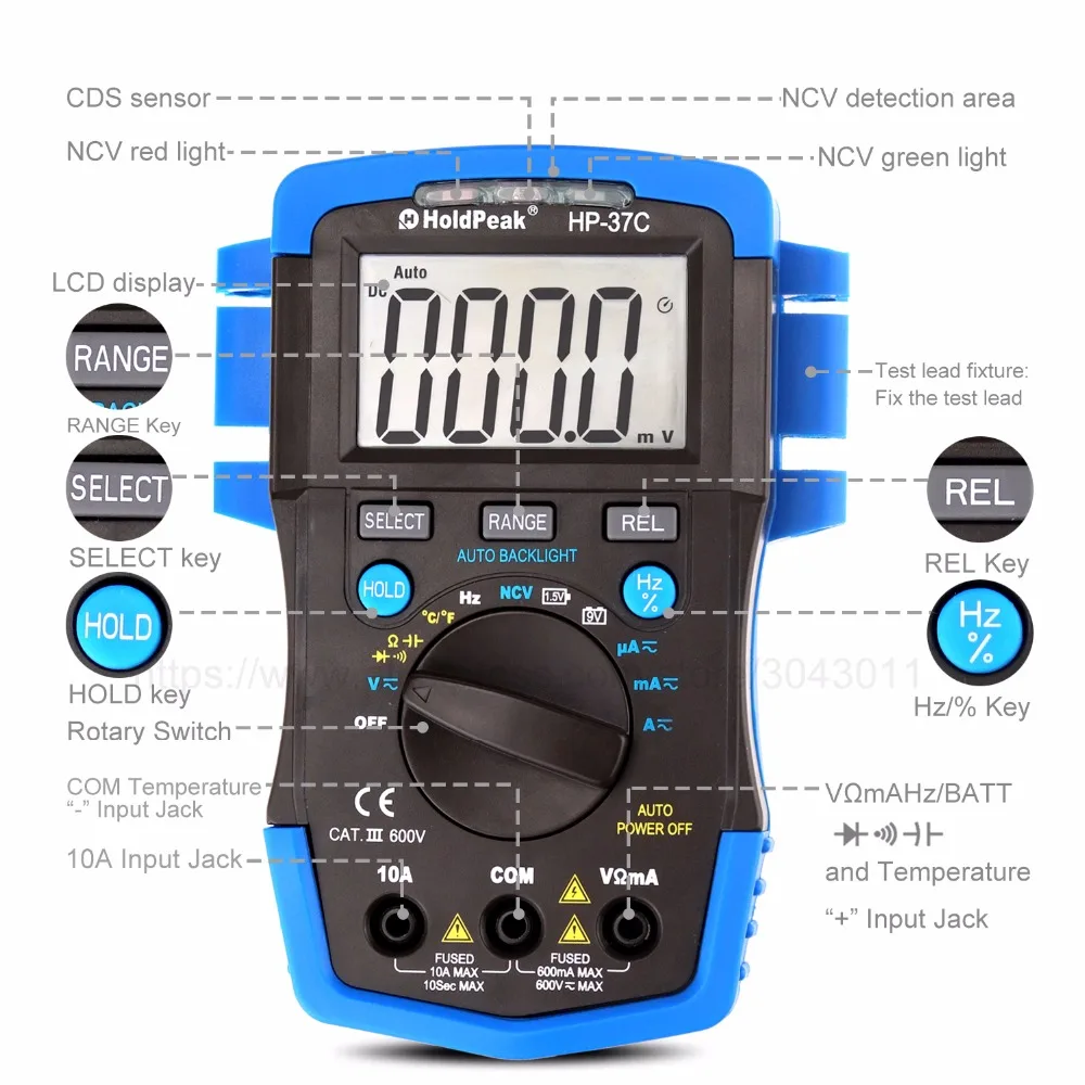 Multimeter Mini Portable Digital Multimeter Ammeter Voltmeter Ohm Frequency Diode Temperature NCV Test Multimeter Mini Portable Digital Multimeter Ammeter Voltmeter Ohm Frequency Diode Temperature NCV Test