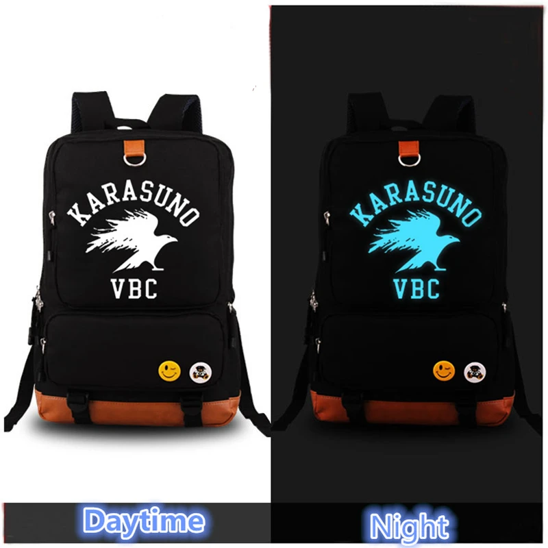 Рюкзак для ноутбука Харадзюку популярный аниме Haikyuu Karasuno VBC светящийся женский