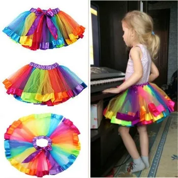 

Rainbow Skirts Girl Clothing Summer Skirts Girls Clothes Colorful Kids Tutu Skirt Princess Party Petticoat Skirt