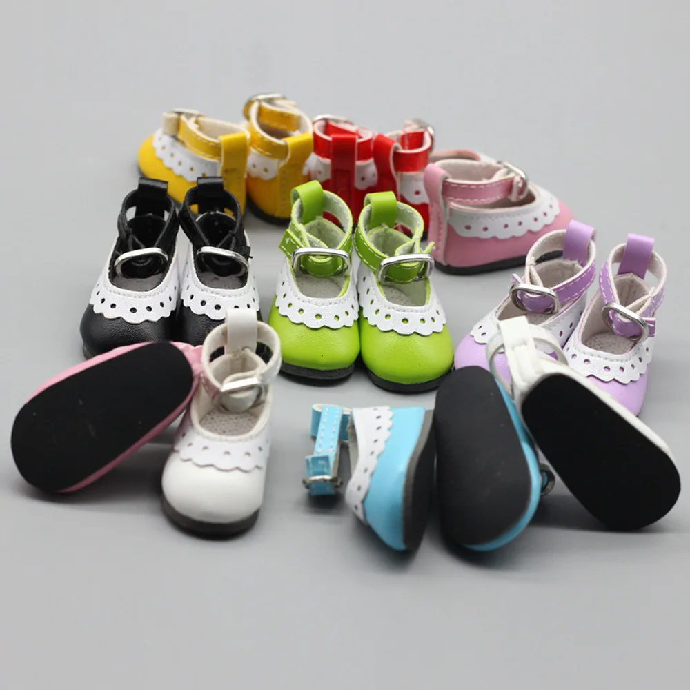 

2.3cm mini shoes for 1/6 BJD doll Cute Lace buckle shoes
