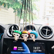 Автомобиль кулон милый шлем робот Baymax кукла внутри ювелирные изделия автомобиль зеркало заднего вида висячие украшения аксессуары Подарки