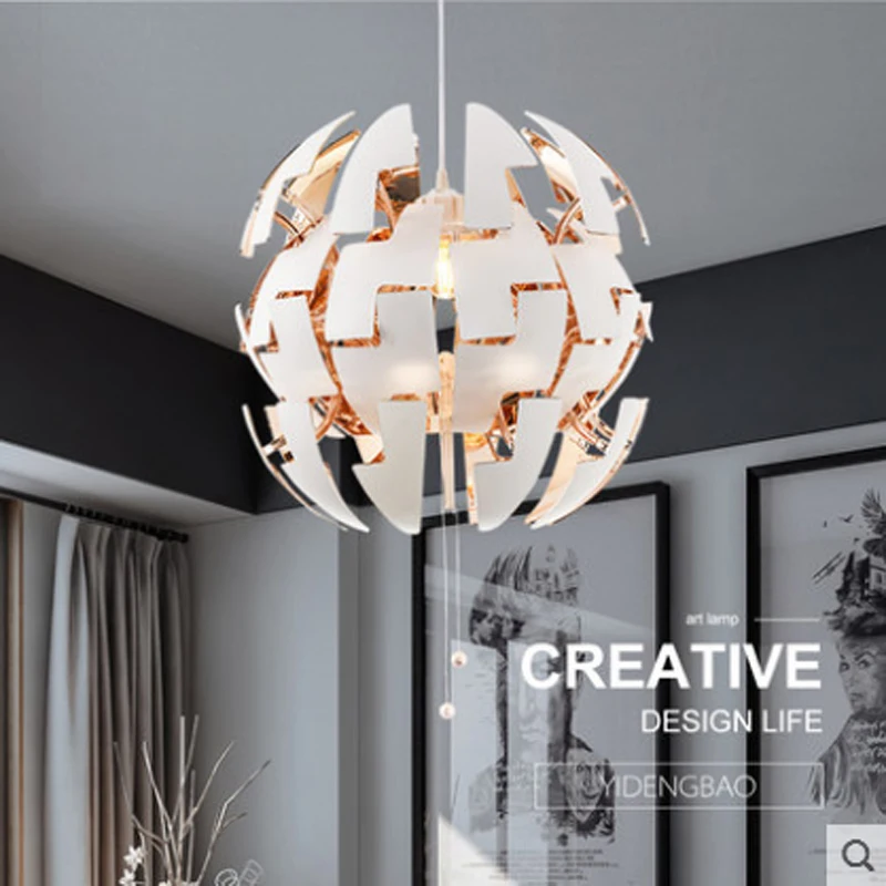 

Nordic simple pendant lamp electroplated acrylic flexible deformable round creative personality E27 single head bedroom lighting