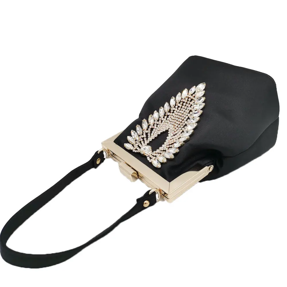 Boutique De FGG Diamond Для женщин атлас вечерние сумочки Сумка свадебный коктейль из металла сумка-клатч Люкс Кристалл сумки-клатчи сумка
