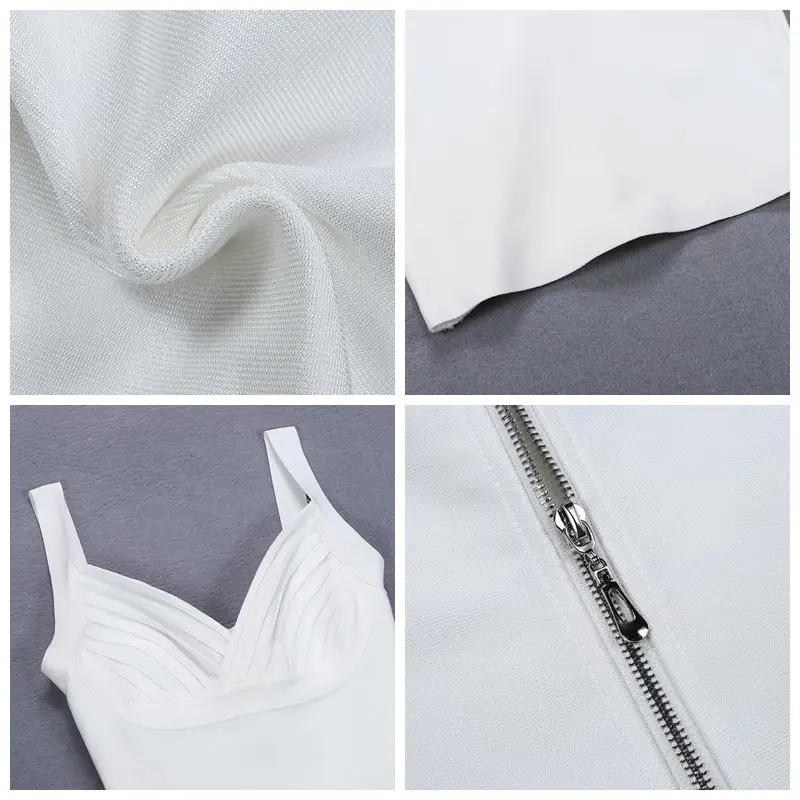 new-arrival-2018-white-spaghetti-strap-bodycon-knee-length-bandage-dress-women-deep-v-neck-party