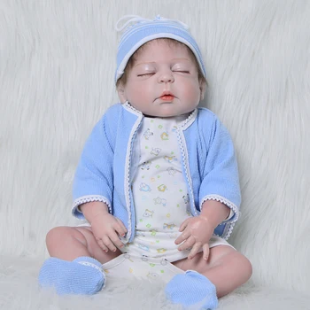 

Bebes reborn menino boneca Full silicone reborn baby dolls 22inch 55cm red skin sleeping newborn bebes doll gift