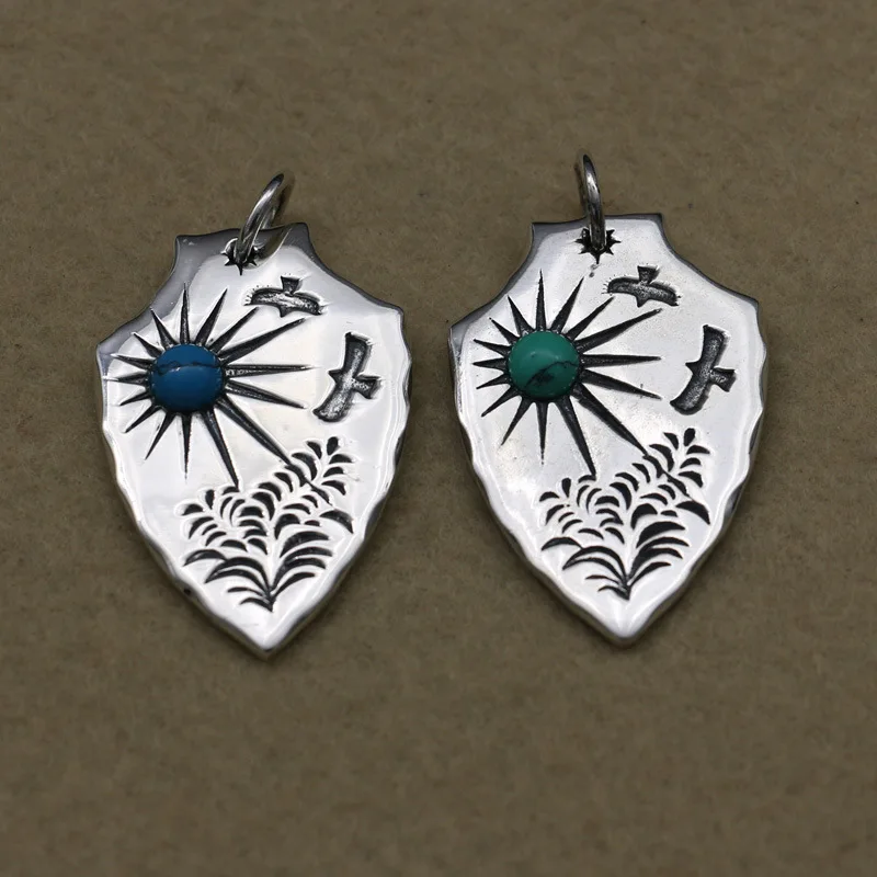 

Thai Silver Tag Pendant S925 Sterling Silver Fashion Jewelry Turquoise Pendant