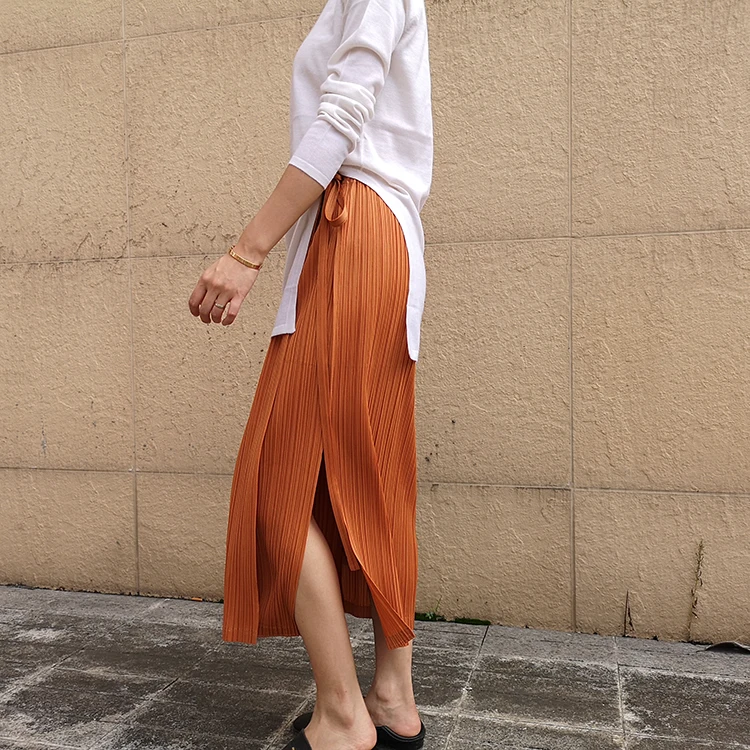 

Elegant and elegant wrinkled waist miyake pleats skirt free shipping