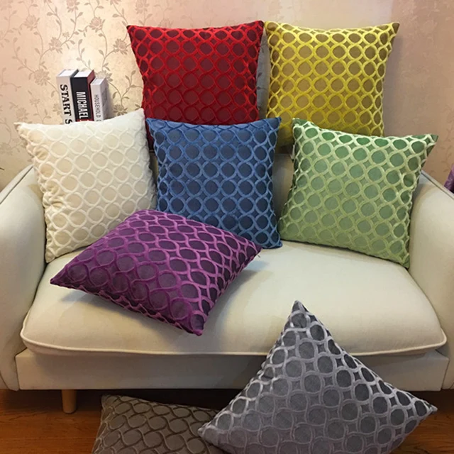 Chenille Flocking Pillow Case Cushion Cover Grey Yellow Purple Red Inspiration Purple And Green Decorative Pillows Chenille Flocking Pillow Case Cushion Cover Grey Yellow Purple Red Inspiration Purple And Green Decorative Pillows