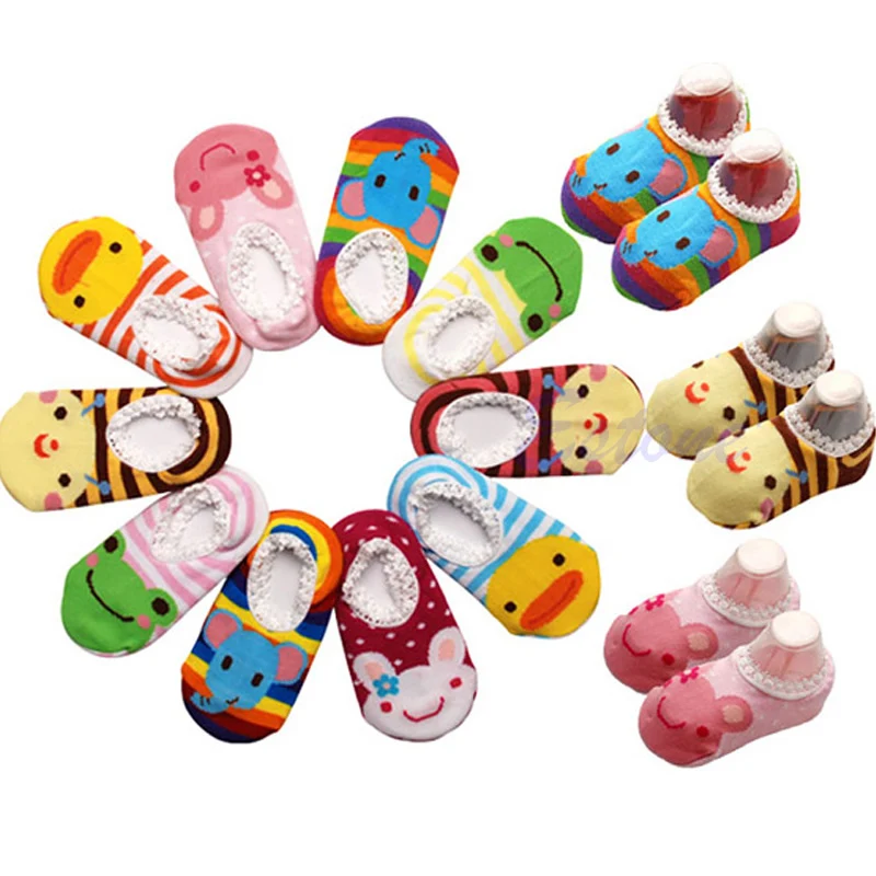 

Cute Unisex Baby Kids Toddler Girl Boy Anti-Slip Socks Shoes Slipper 6-24 Months