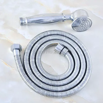 

Chrome Brass Bathroom Hand Held Shower Head + 1.5m Hose lhh023