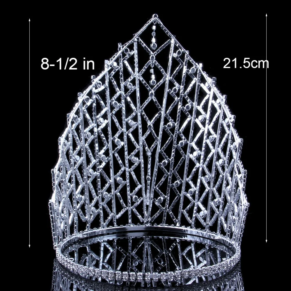 StoneFans горный хрусталь корона тиара волос Свадебные серебряные аксессуары для женщин винтажные диадемы и большая корона королевские свадебные подарок