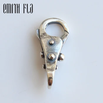 

Genuine 925 Sterling Silver Wisdom Lock Lobster Clasp Hooks Key Chain Components Fit Troll Bracelet Jewelry Making Accessories