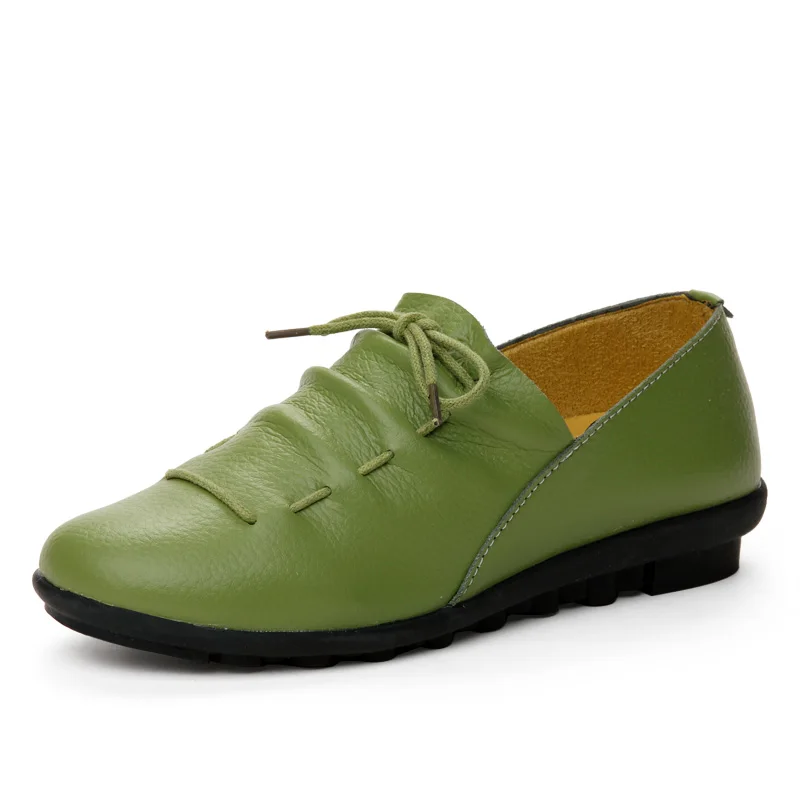 

2018 new leather flat bottom shoes flat with single shoes soft bottom casual shoes.