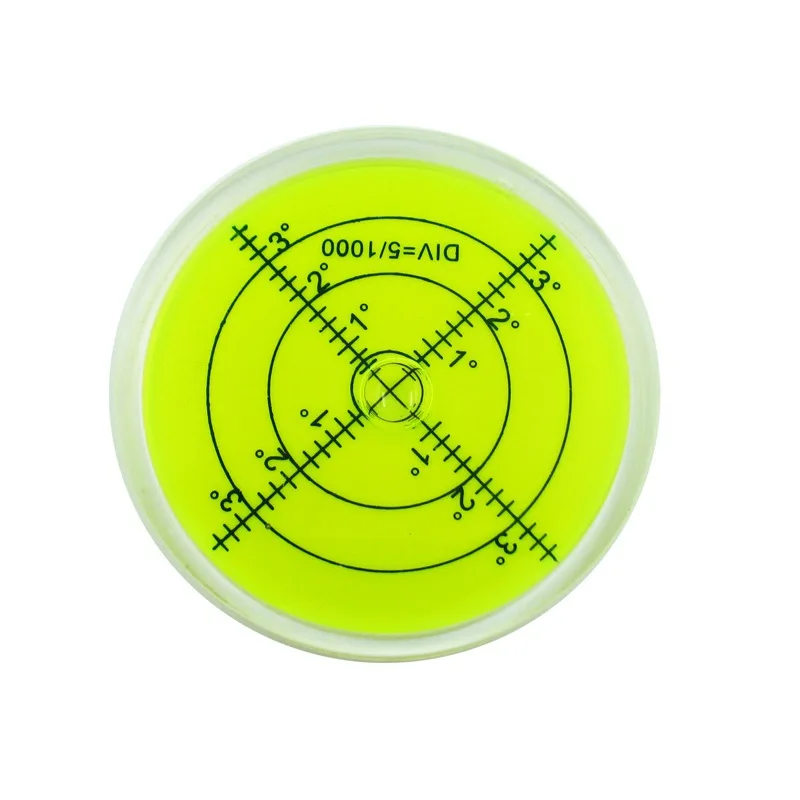 Лидер продаж! 1 шт. белый зеленый цвет пластиковый пузырьковый уровень Bullseye круглый уровень Пузырьковые аксессуары для измерительного прибора - Цвет: Green 60x12