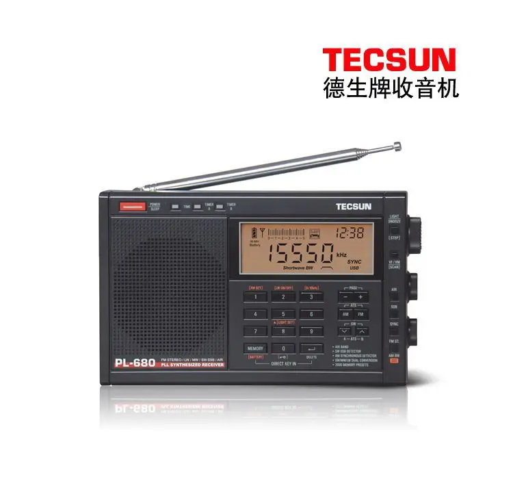 TECSUN PL680 PLL World Band ресивер FM-стерео MW LW SW SSB AIR Band Черный