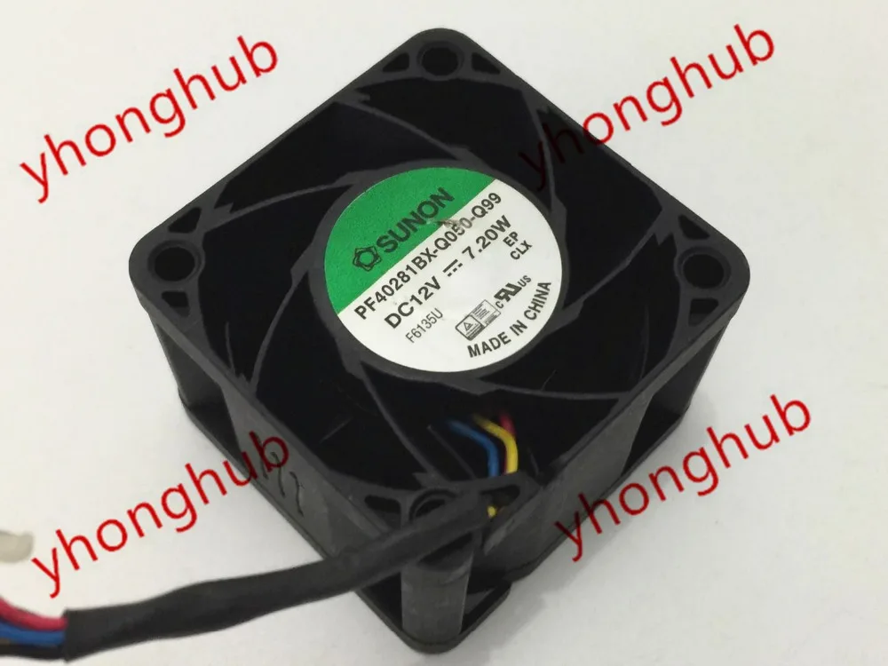 SUNON PF40281BX Q050 Q99 AC/DC 12V 7 2 Вт 40x40x28 мм 4 провод Сервер вентилятор