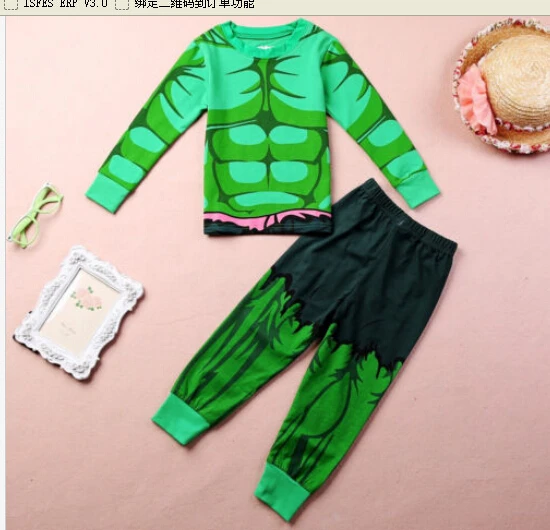 Горячая распродажа детский пижамный комплект-костюм «Невероятного Халка« для мальчиков костюм с мускулами на 1-7 лет - Цвет: Зеленый