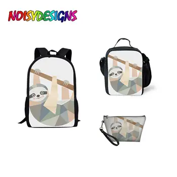

NOISYDESIGNS School Bag Sets Sloth Print Student Backpack School Supplies Animlas Kids Girls Shoulder Bags Bagpack Mochilas