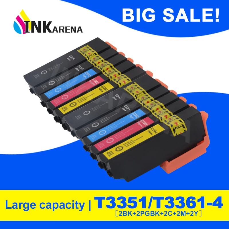 

2 Set 33XL Compatible Ink Cartridge for Epson XP530 XP630 XP830 XP635 XP540 XP640 XP645 XP900 Printer T3351 T3361 - T3364