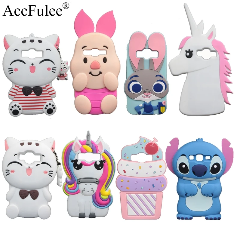 

3D Cute Animals Stitch Silicon Case For Samsung Galaxy Core Prime VE G360h G361 Cover Rabbit Horse Sulley Cat Phone Bags