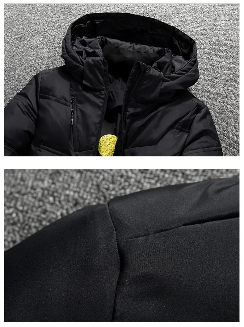 2021 New Winter Jacket Men Hooded Thick Warm Duck Down Jacket Men Parka Casual High Quality Mens Overcoat Winter Down Coats Men black puffer coat