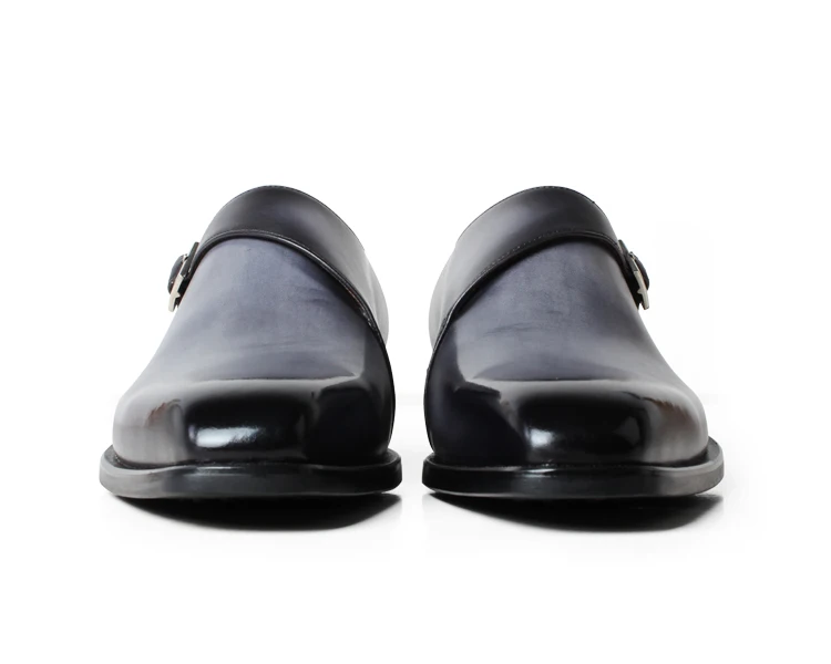 VIKEDUO/официальная Мужская обувь в стиле монах; серые туфли из натуральной кожи с квадратным носком; Свадебная офисная обувь; Мужские модельные туфли; Zapatos