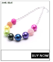 MHS.SUN Baby Kids Fashion Beads Necklace Child Charm Chunky Necklace Jewelry New Chunky Bubblegum Necklace Unisex Design 1Pcs