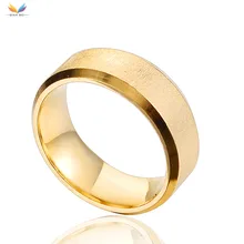 Legal simples anel masculino de aço inoxidável ouro anel de dedo masculino festa de casamento moda jóias
