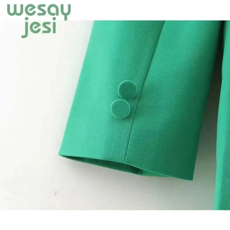 2019 Hot Sale green Women Blazer Jackets New Spring Autumn Casual Office Women Suits Slim Solid Female Jacket