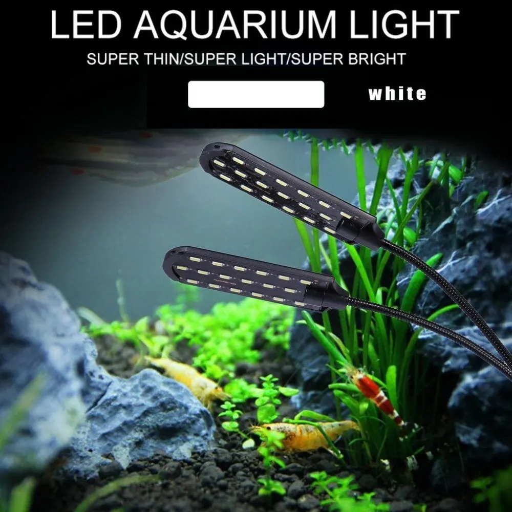 X7 ЕС Plug Dual Head супер яркий светодиодный завод ламповый аквариум свет освещение для выращивания растений Водонепроницаемый Clip-on освещение